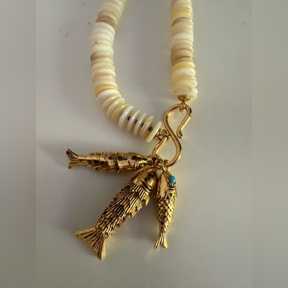 NWOT Madewell Beaded Fish Statement Necklace - Picture 5 of 6